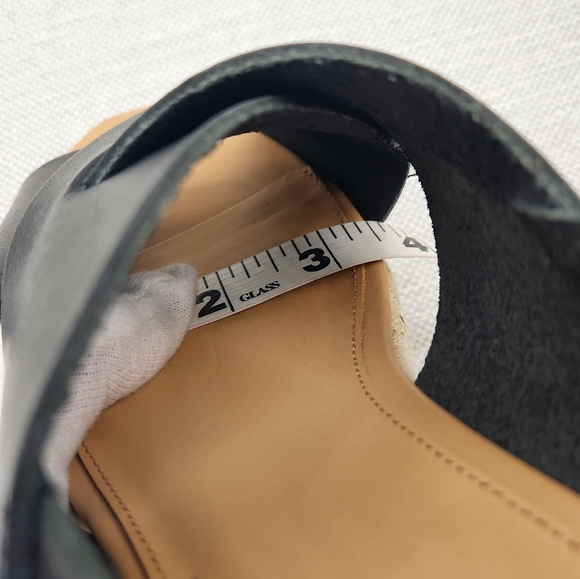 Soludos Amalfi Size 9 Black Leather Platform Sandals Heel Slingback Boho Sisal - Picture 16 of 16